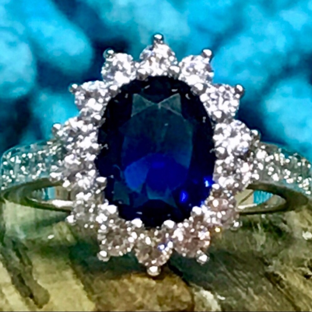 14K 3.26 Sapphire Diamond Ring